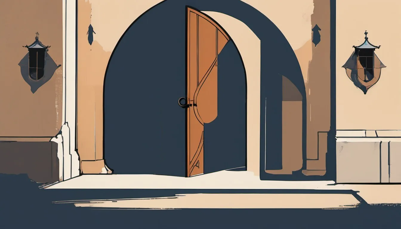 Illustration of a single gate, half plain iron and half carved wood, symbolizing the body's fast and memory-based immune